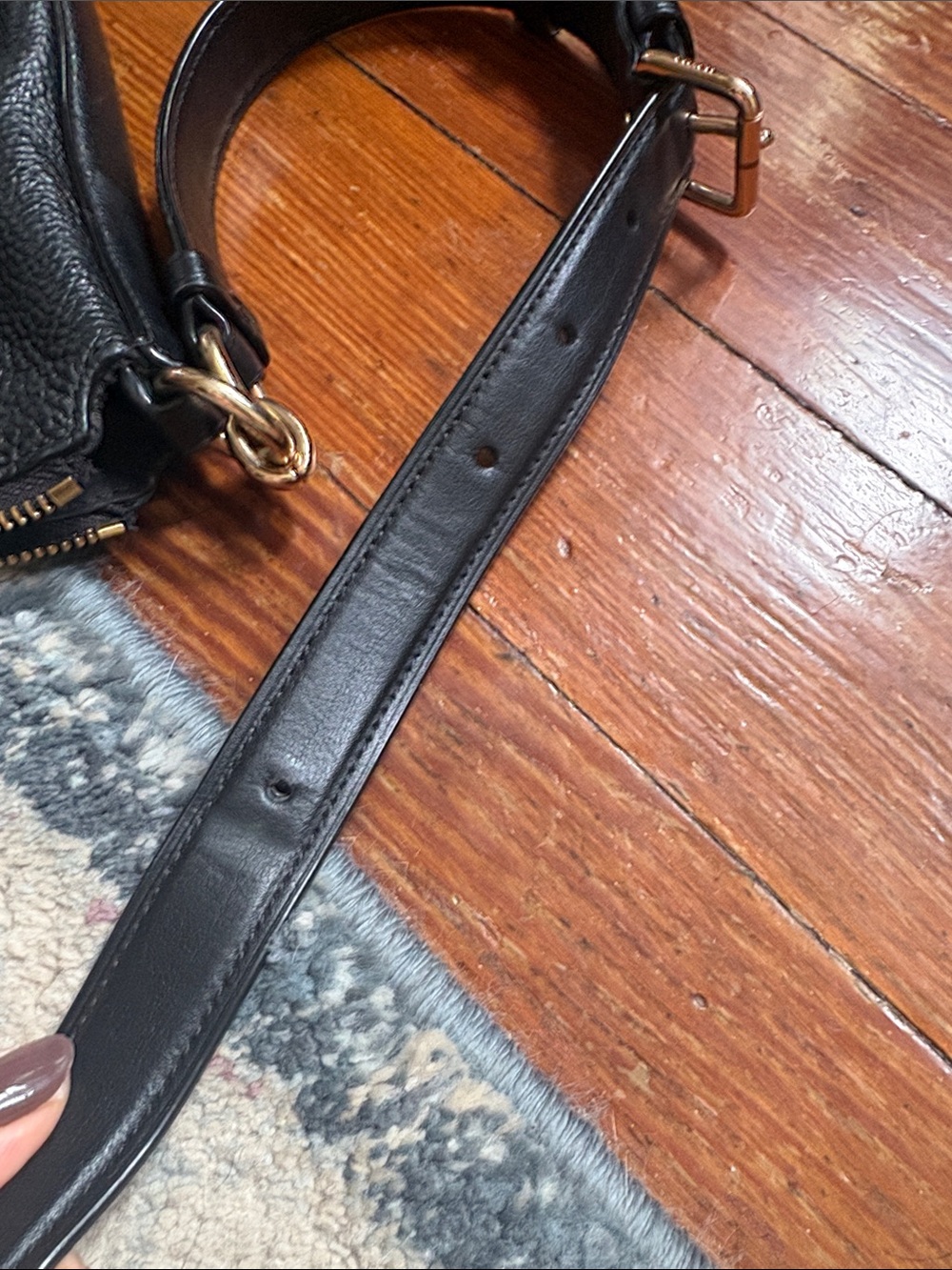 Coach Black Pebbled Leather Crossbody with Gold Hardware - Picture 6 of 10
